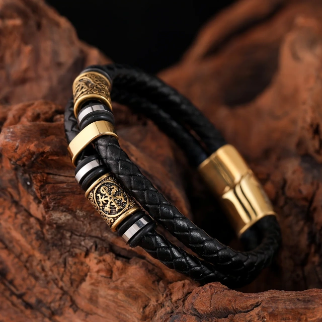 Men Wholesale 316L Stainless Steel Bracelet Gold Plated 18K