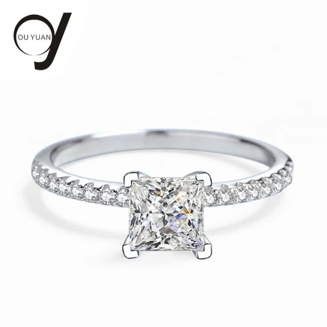 Ouyuan Jewelry Wholesale Latest Fashion Luxury Jewelry Pure 925 Sterling Silver Women Engagement Wedding Rings