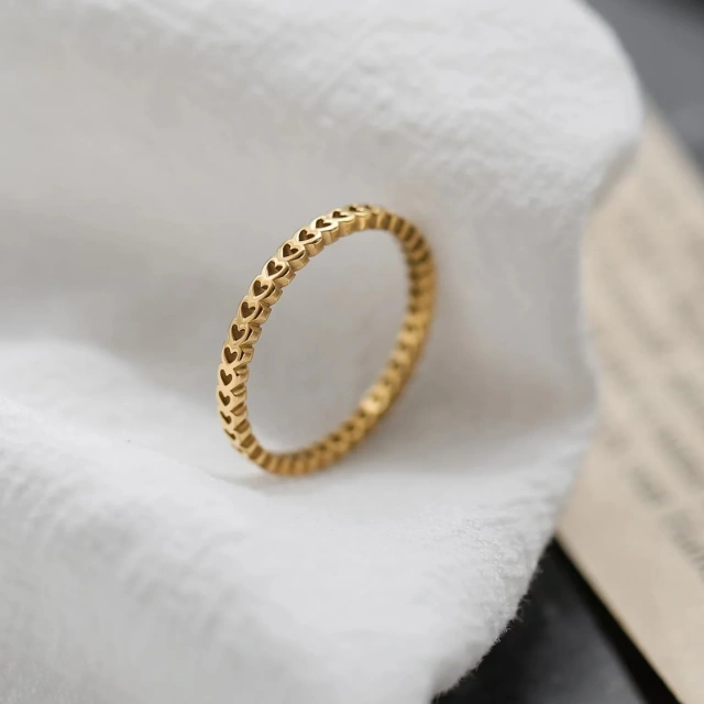 New Design Heart  925 Sterling Women Silver Rings Gold Plated