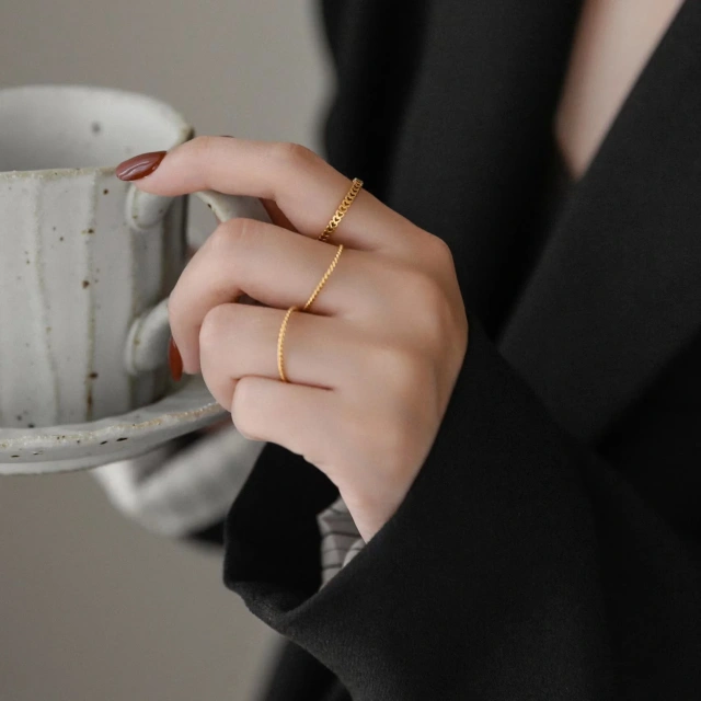 New Design Heart  925 Sterling Women Silver Rings Gold Plated