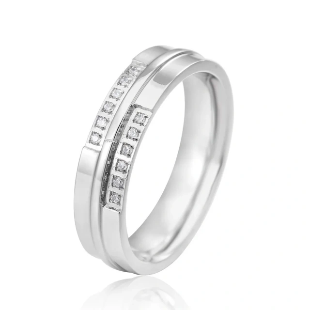 Silver Plated Engagement Ring for Men and Women Couple Titanium Steel Wedding Rings