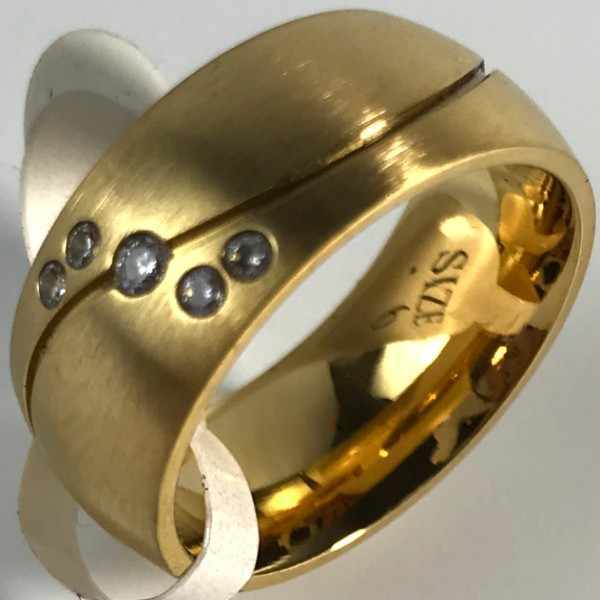 In Stock Engagement Band Gold/Rose Gold Wedding Ring Titanium Jewelry Titanium Ring Jewelry for Women Men