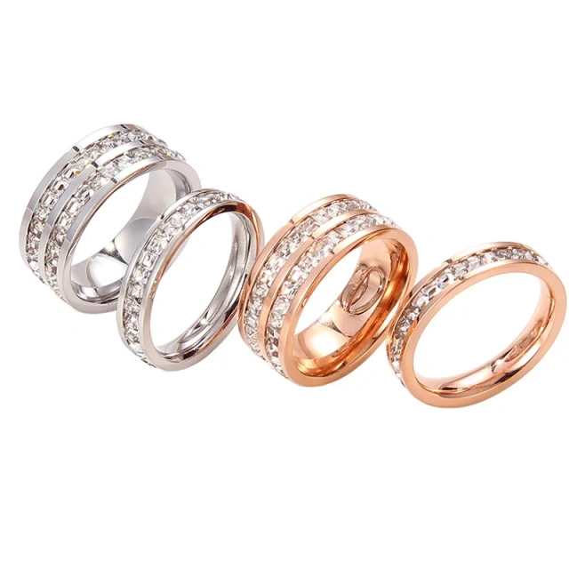 Gold Couple Ring Wedding Marriage Couples Jewelry Stainless Steel Couple Ring for Men and Women