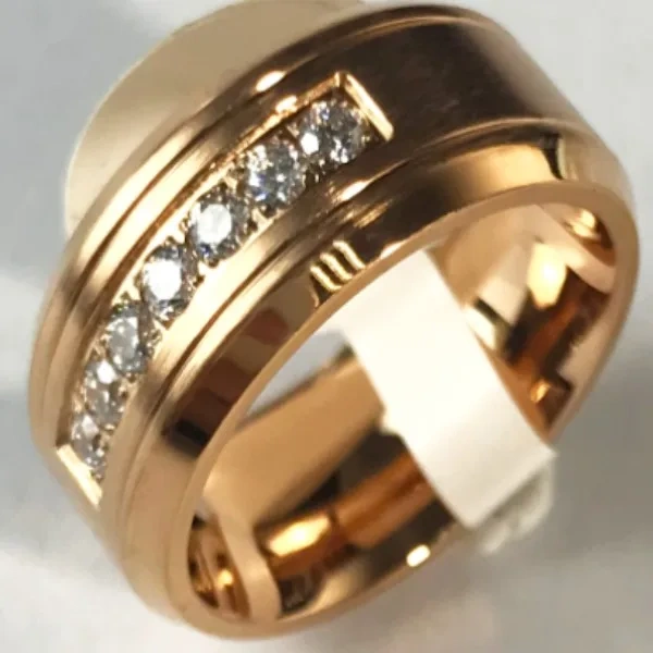 In Stock Engagement Band Gold/Rose Gold Wedding Ring Titanium Jewelry Titanium Ring Jewelry for Women Men