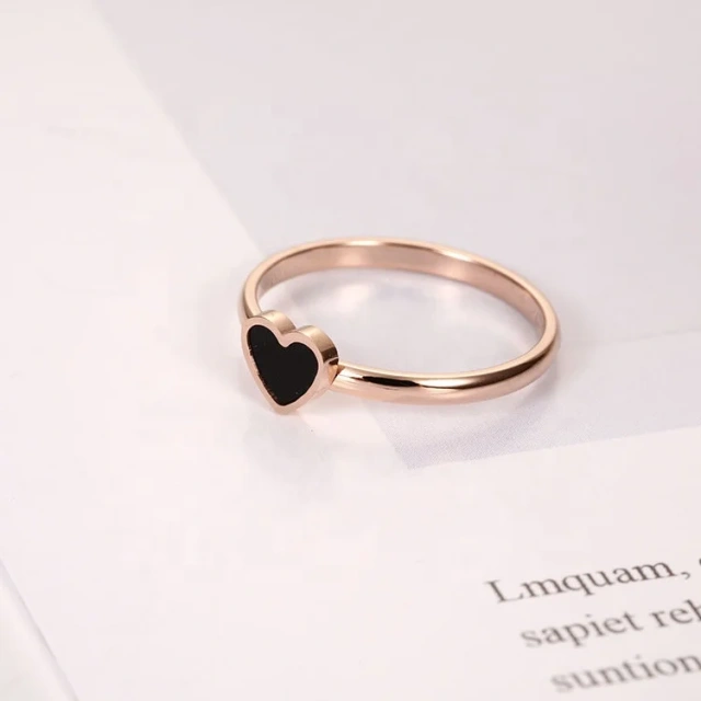 Personality Rose Gold Peach Heart Shaped Love Sweet Lady Ring