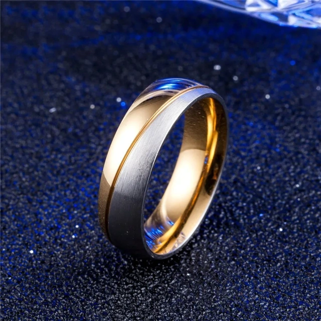 Titanium Steel Jewelry Ring for Women Wedding Rings 18K 24K Gold Plated