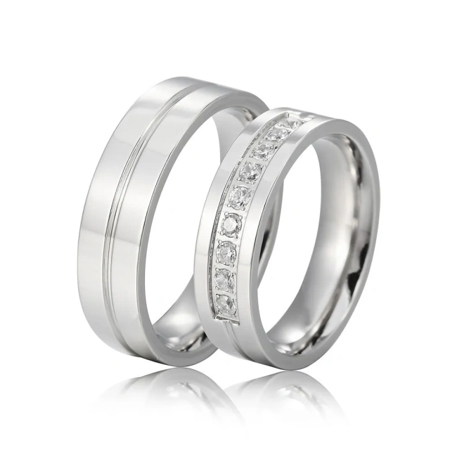 Wholesale Price Cz Diamond Stainless Steel 18k Gold Plated Titanium Ring