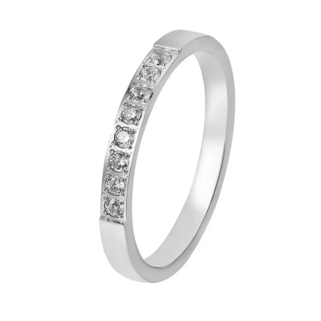 Wholesale Fashion Stainless Diamond Ring Titanium Steel Cubic Zirconia Ring for Women