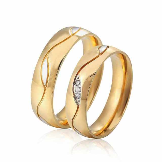 Factory Sell Stainless Steel Jewelry 18k Gold Plated Titanium Ring Wedding Ring for Men and Women