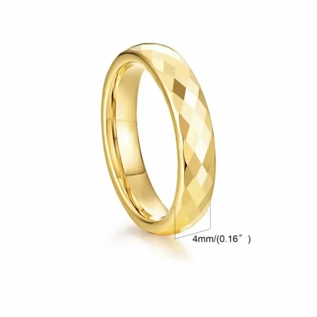 Men and Women's Stainless Steel Wedding & Engagement Rings Gold Plated 18K Fashionable Lover's Jewelry for Couples