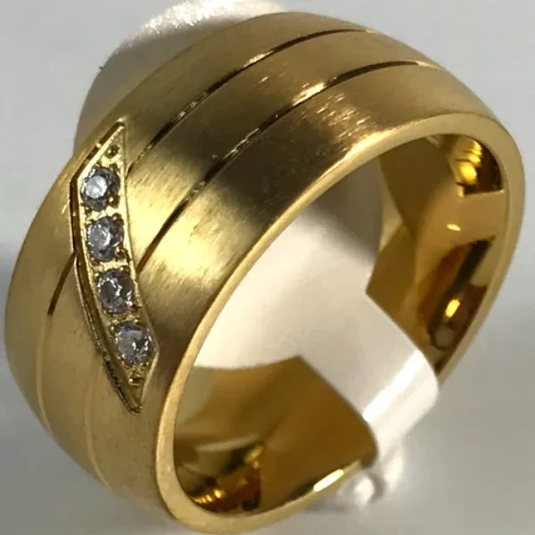 In Stock Engagement Band Gold/Rose Gold Wedding Ring Titanium Jewelry Titanium Ring Jewelry for Women Men