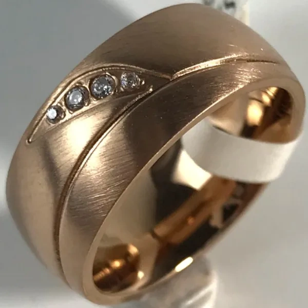 In Stock Engagement Band Gold/Rose Gold Wedding Ring Titanium Jewelry Titanium Ring Jewelry for Women Men