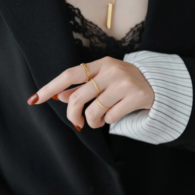 New Design Heart  925 Sterling Women Silver Rings Gold Plated