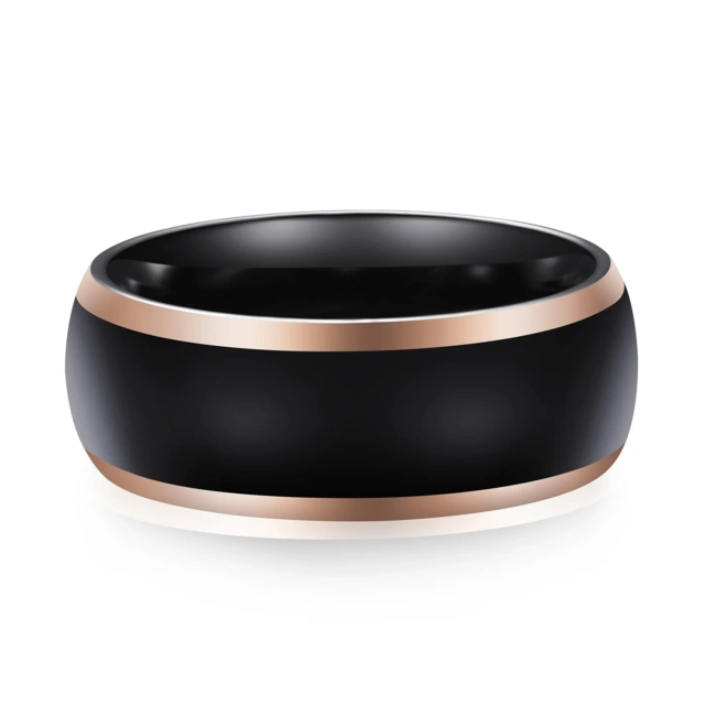 Fashion Jewelry Rings Dome Polishing 8mm Tungsten Ring Black Tungsten Ring Men Women Fashion Engagement Wedding Band Comfort Fit