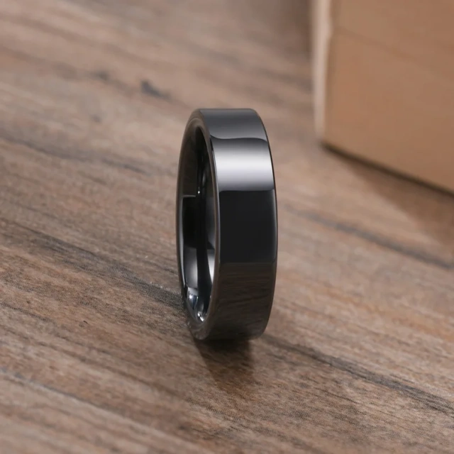 Factory Price Black White 4mm/ 6mm/ 8mm Ceramic Jewelry Rings Wedding Rings Ceramic Rings Jewelry for Women Men