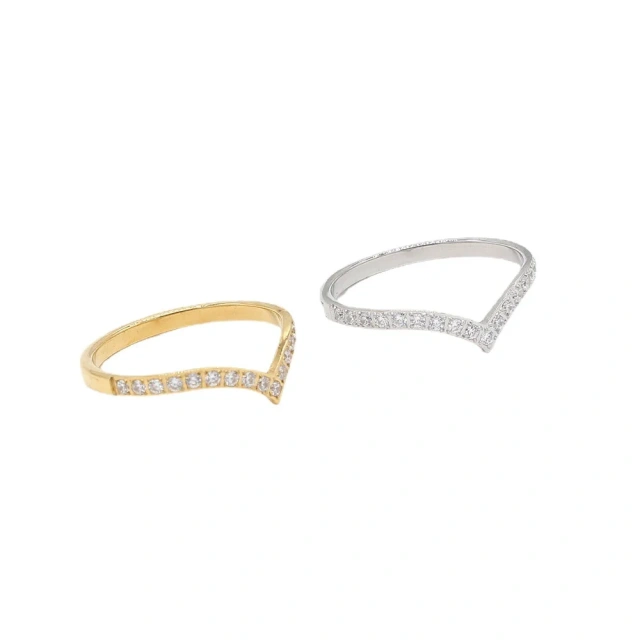 Fashion Rings 18K Gold Plated Zircon Stone Rings Stainless Steel Jewelry for Women Wedding Engagement Bands