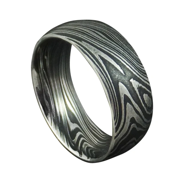 Best Selling Damascus Steel Rings for Men's With Gift Box Hand Forge Fashion Jewelry