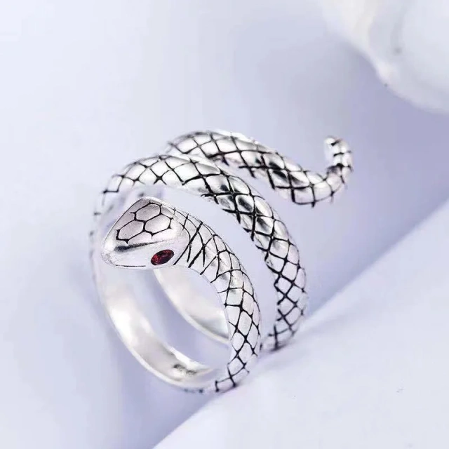 New Arrived Vintage Punk Rock Style Stainless Steel Snake Design Ring