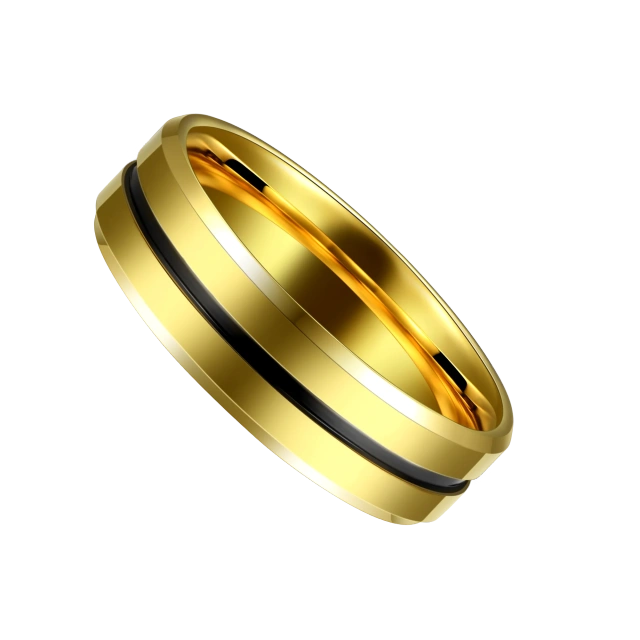 Personalized Jewelry Ready to Ship 6mm 18K Gold Plated Tungsten Carbide Ring Wedding Men Women Ring
