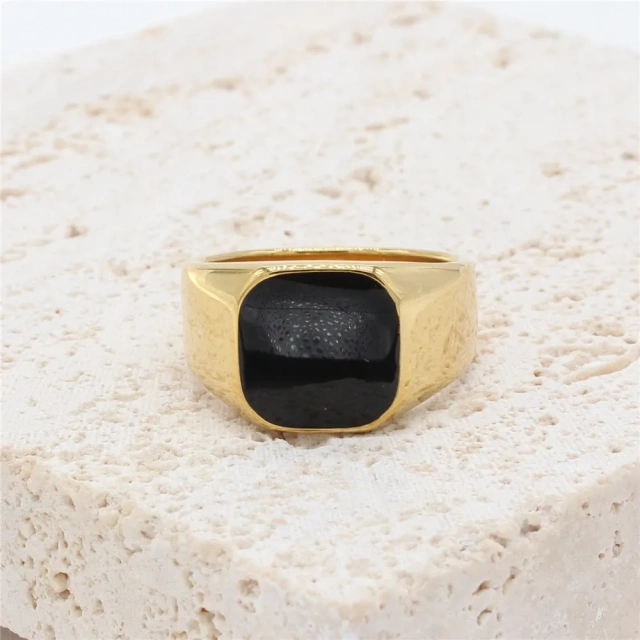 Fashion Jewelry Gold Plated Stainless Steel Ring Shell Couple Ring Man Titanium Steel Ring Fine Jewelry