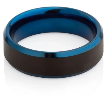China Luxury 	mens Tungsten Ring Black Blue 6mm 8mm Mens Tungsten Carbide Ring Blue With Wholesale Price
