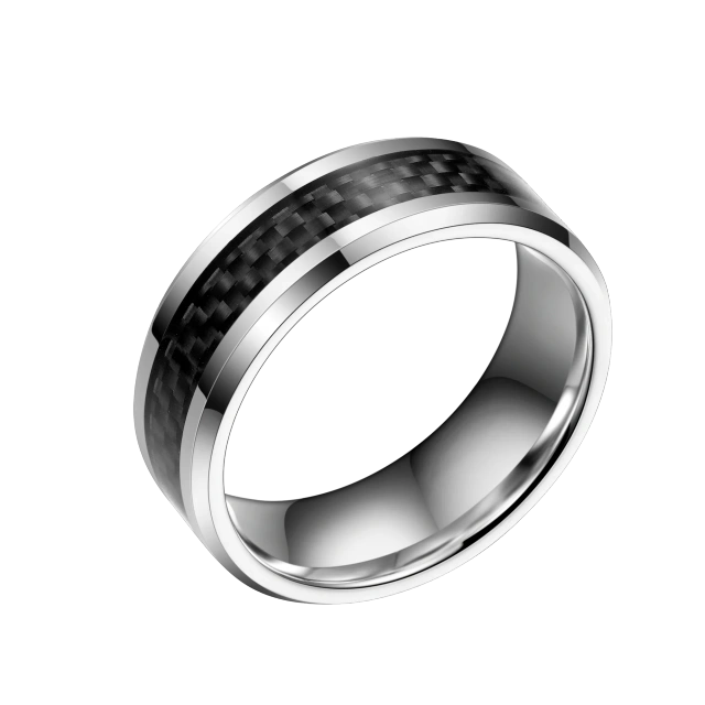 China Factory Wholesale Price Custom Size Big Size Men Cock Ring Tungsten Carbide Rings Inlay Fiber Silver Plated