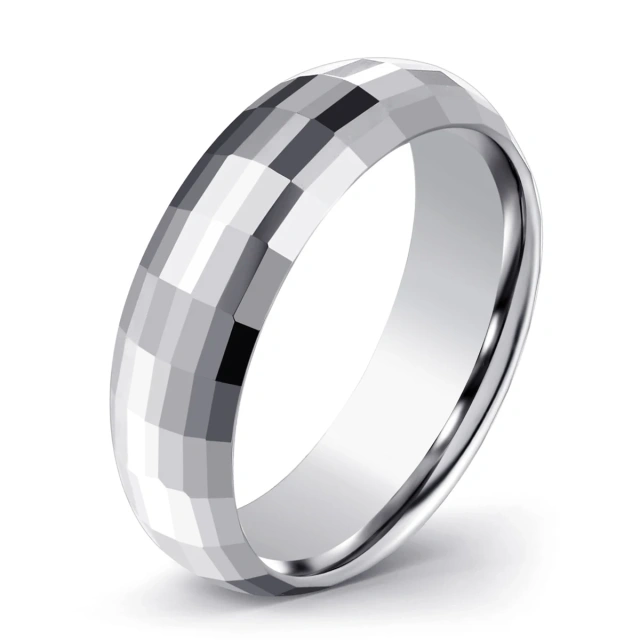 Fine Jewelry 6mm Silver Tungsten Ring for Men Women Wedding Engagement Bands Hammered
