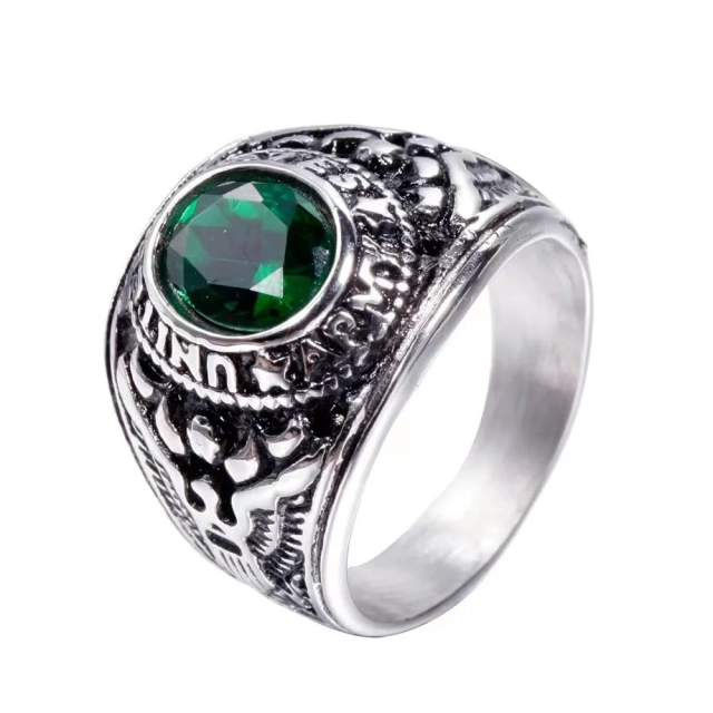 New Punk Diamond Stainless Steel Ring for Men