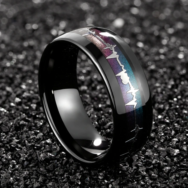China Supplier Best Price Black Plated Big Size Tungsten Cock Rings for Men Luxury Men Sex Jewelry