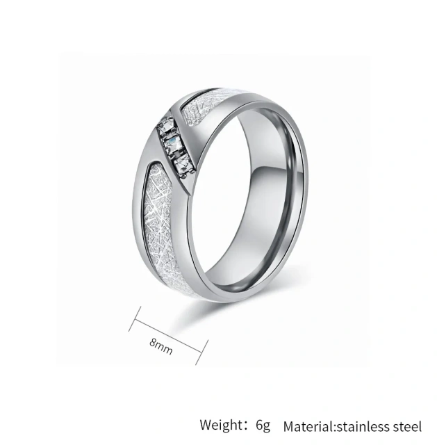 Guangzhou Wholesale Man Punk Titanium Steel Jewelry Zircon Stone Stainless Steel Silver Plated Ring Men
