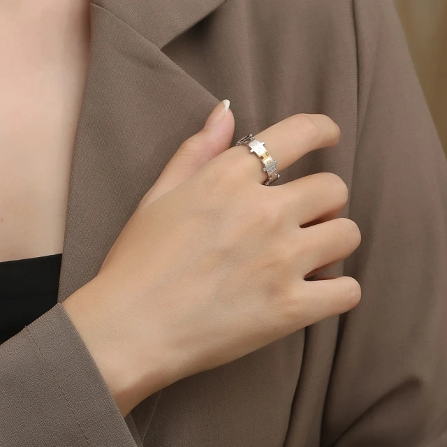 Latest Couple Jewelry Stainless Steel Puzzle Love Couple Ring