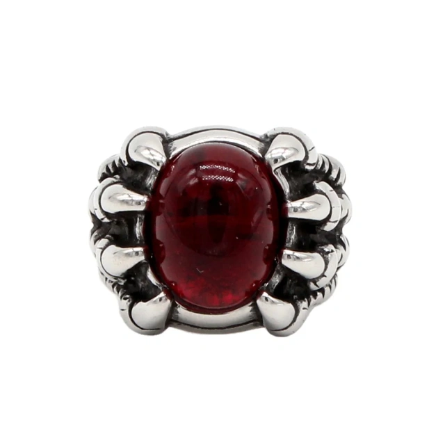 Wholesale Personality Vintage Punk Claw Ruby Ring Titanium Steel Ring Men Stainless Steel