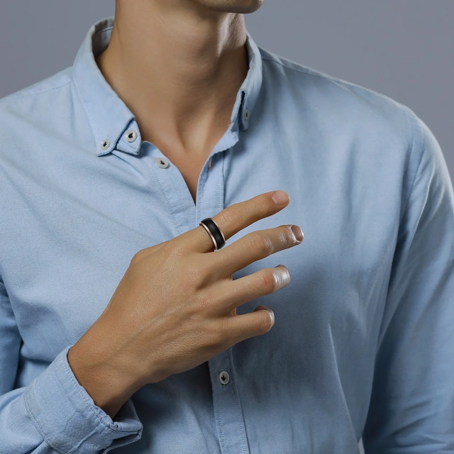 Fashion Jewelry Rings Dome Polishing 8mm Tungsten Ring Black Tungsten Ring Men Women Fashion Engagement Wedding Band Comfort Fit