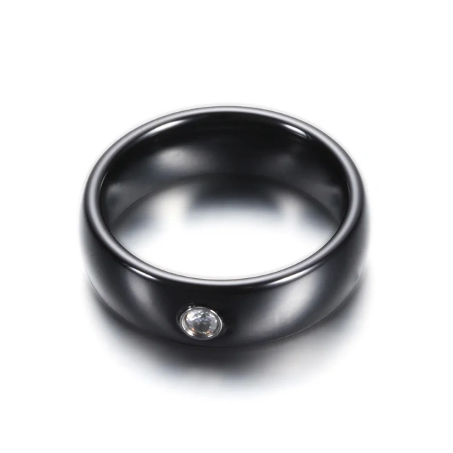 Fashion 6mm Width Men Women Black White Couple Rings Ceramic Ring for Valentine's Day Gift Jewelry Rings