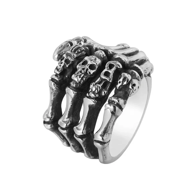 High Quality Punk Jewelry Stainless Steel Ghost Hand Claw Skull Rings Men