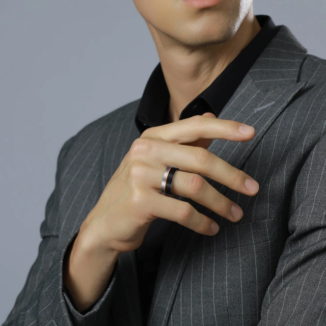 Ready to Ship 8mm Engagement Wedding Rings Tungsten Carbide Steel Ring Black Silver Jewelry for Men Women comfort Fit