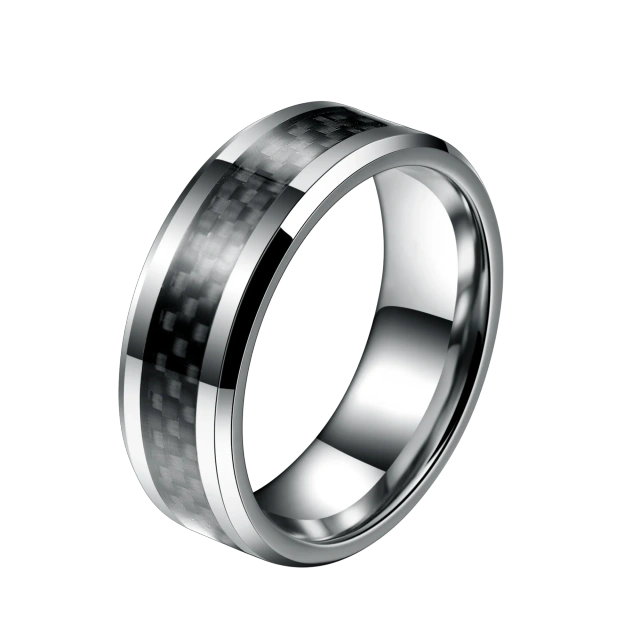 China Factory Wholesale Price Custom Size Big Size Men Cock Ring Tungsten Carbide Rings Inlay Fiber Silver Plated