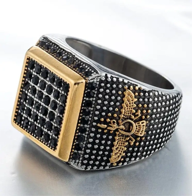 Guangzhou Wholesale Fashion Jewelry Men Rings Stone Stainless Steel Jewelry Rings for Men