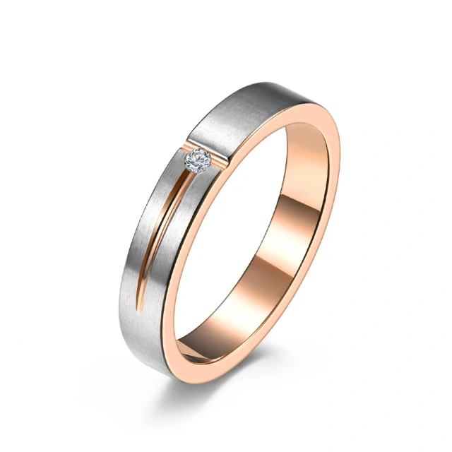 RTS Unique Stackable Couple Ring Set 18k Gold Plated Vintage Classic Proposal Wedding Couple Stainless Steel Ring