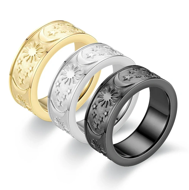 Factory Price Fine Stainless Steel 18k Gold Plated Ring Titanium Steel Rings for Men