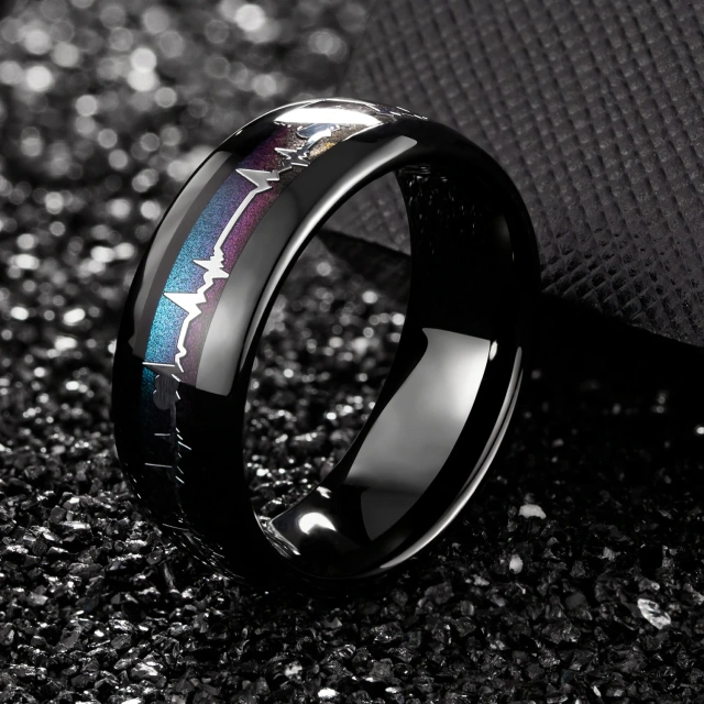 China Supplier Best Price Black Plated Big Size Tungsten Cock Rings for Men Luxury Men Sex Jewelry