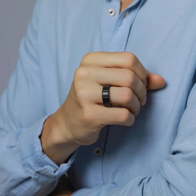 Rready to Ship Wholesale Fashion Classic Cutting Matte 8mm Black Finger Tungsten Carbide Rings for Men Rings