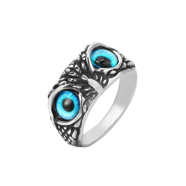 Factory Direct Sale Demon Eyes Owl Punk Jewelry Couple Animal Stainless Steel Promise Ring Jewelry Women for Men Rings
