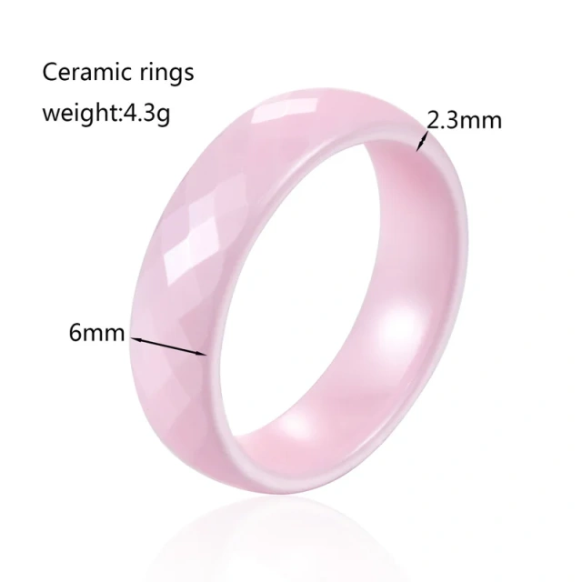 Wholesale Price Blue/Black/ Pink Ceramic Wedding Rings 6mm Ring for Man Hammered Ceramic Rings Fashion Rings