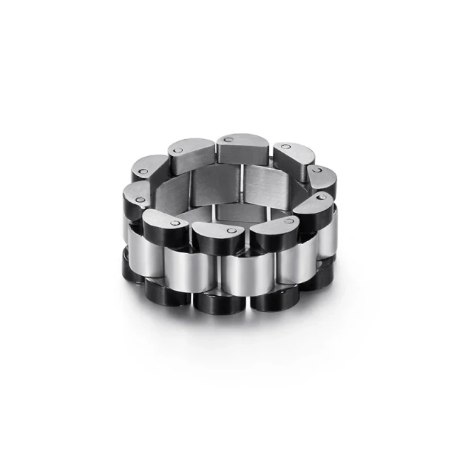 Ouyuan Stainless Steel Men's Bike Chain Rings for Engagement Party Anniversary