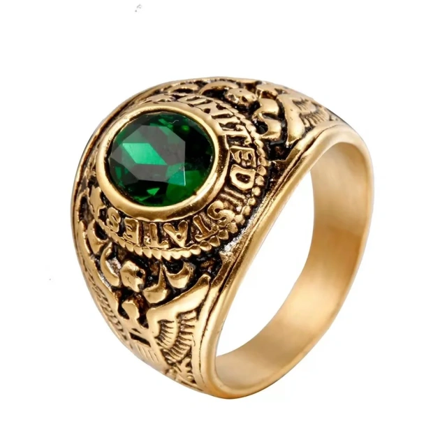 New Punk Diamond Stainless Steel Ring for Men