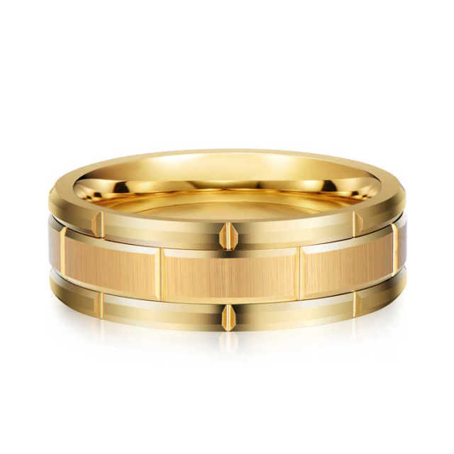 Classic Stainless Steel Tungsten Steel Ring Design Groove Men Rings Gold Wedding Bands Ring