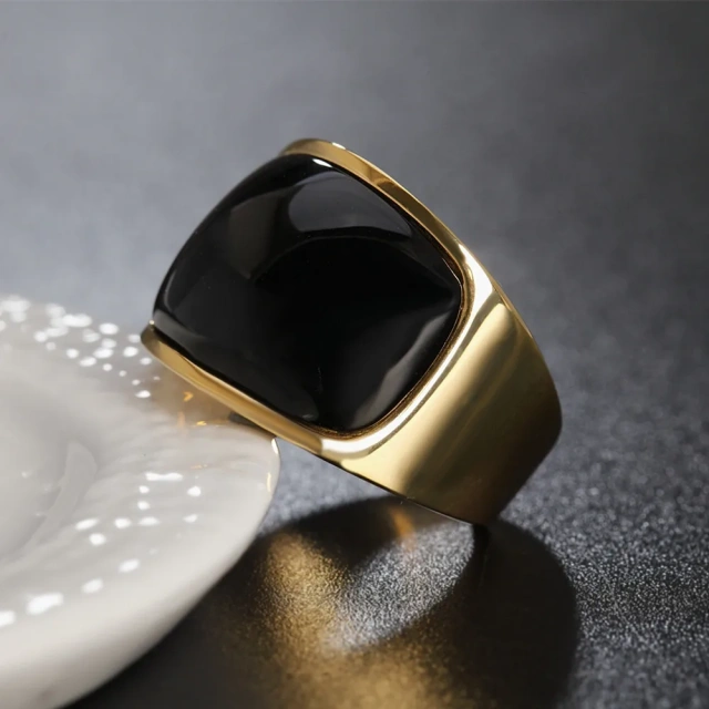 Wholesale Cheap Stainless Steel Blank Men Custom Natural Tigers Eye Gemstone Stainless Steel Men Finger Ring for Daily