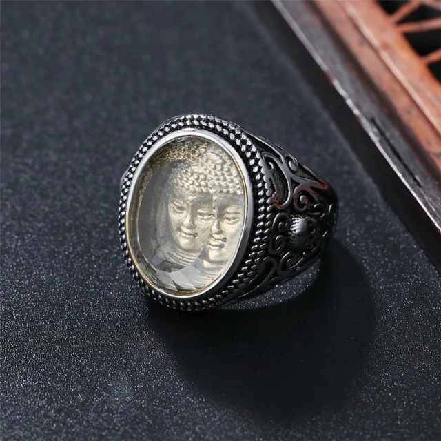 Buddhism Non Tarnish Stainless Steel Chunky Free Biker Gents Bague Motards Anillo Vikingo Acero Inoxidable Viking Ring for Male