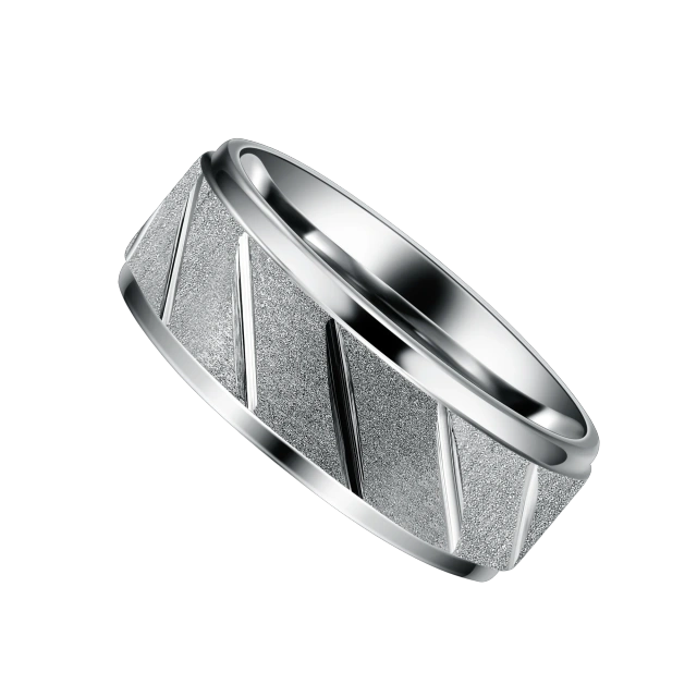 Guangzhou Wholesale Ready to Ship 8mm Grooved Stepped Edges Tungsten Carbide Steel Ring Silver Wedding Rings for Men Women
